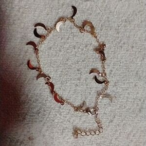 Goldtone moon chain bracelet